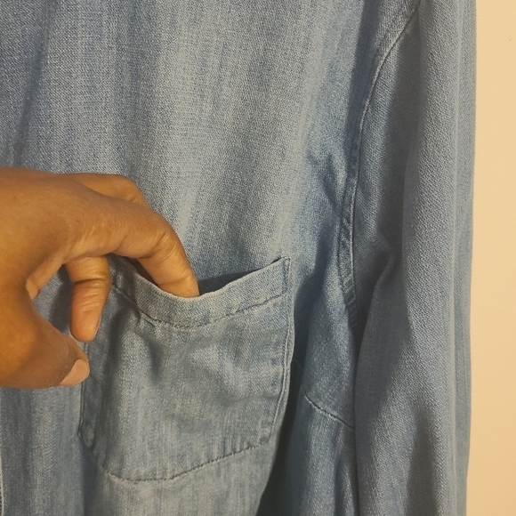Ava & Viv | Women's Long Sleeve Button Down Tencel or Denim Shirt (Size 2X) - Picture 7 of 12